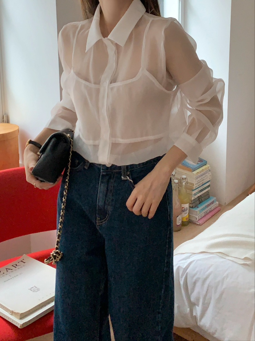 CRONG東大門㊣直郵女士新款真品推薦熱賣時尚休閑襯衫蕾絲衫CRONG襯衫/蕾絲衫