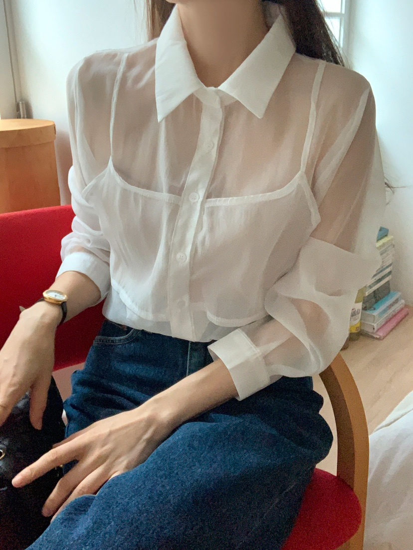 CRONG東大門㊣直郵女士新款真品推薦熱賣時尚休閑襯衫蕾絲衫CRONG襯衫/蕾絲衫
