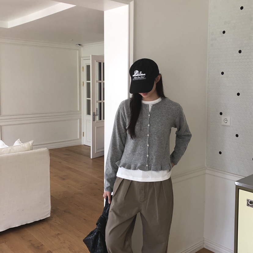 THE ABLE東大門㊣直郵女裝新品人氣休閑推薦針織衫荷葉邊開衫THE ABLE/TA針織衫