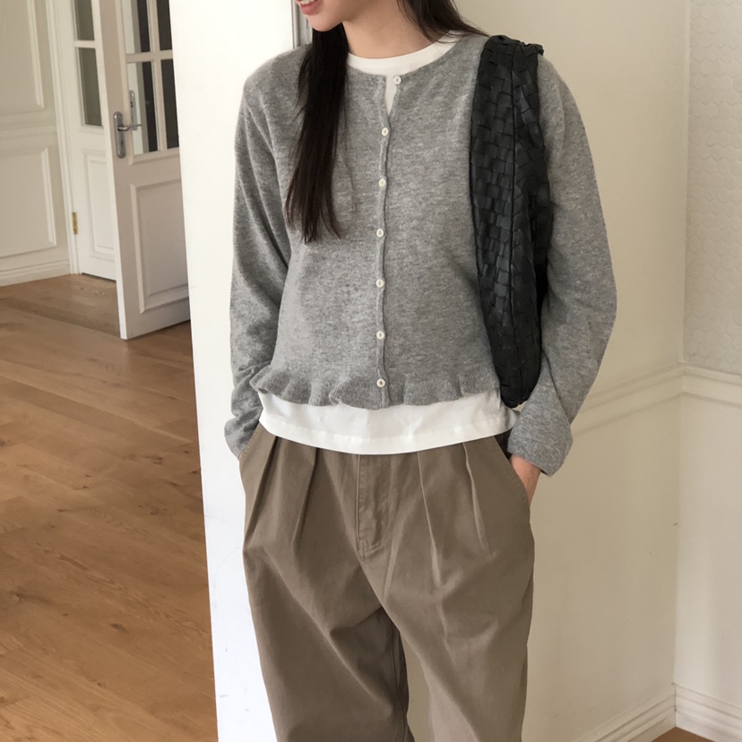 THE ABLE東大門㊣直郵女裝新品人氣休閑推薦針織衫荷葉邊開衫THE ABLE/TA針織衫