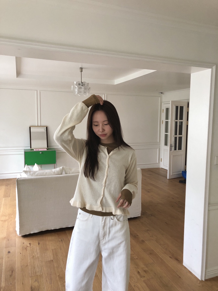 THE ABLE東大門㊣直郵女裝新品人氣休閑推薦針織衫荷葉邊開衫THE ABLE/TA針織衫