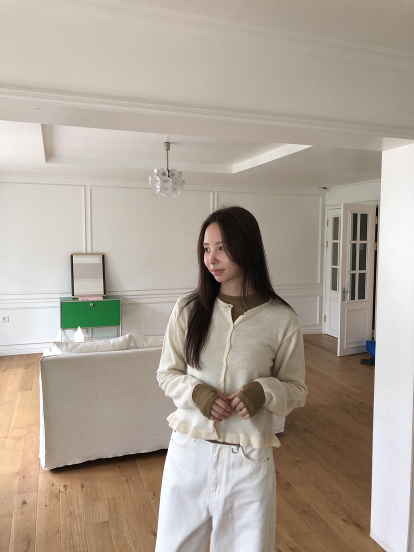 THE ABLE東大門㊣直郵女裝新品人氣休閑推薦針織衫荷葉邊開衫THE ABLE/TA針織衫