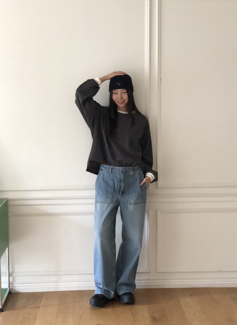 THE ABLE韓國代購㊣女士新品時尚25秋冬熱賣真品休閑牛仔褲THE ABLE/TA牛仔褲