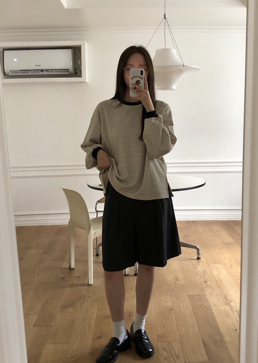 THE ABLE韓國代購㊣女士新款熱賣職業真品時尚長袖T恤條紋THE ABLE/TA長袖T恤