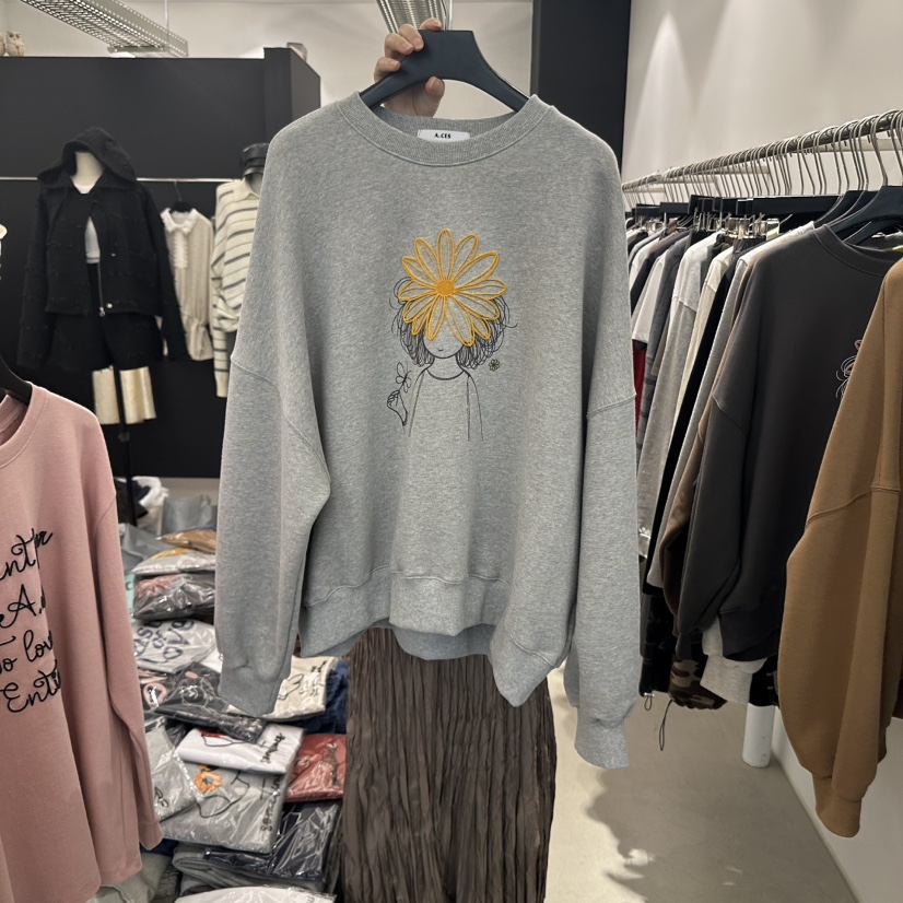 A.CES韓國代購㊣女裝新品休閑熱賣推薦時尚人氣25秋冬衛衣A.CES衛衣圖色3