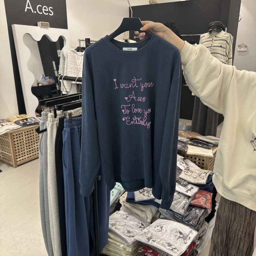 A.CES東大門㊣實拍女裝新款時尚25秋冬真品熱賣推薦職業衛衣A.CES衛衣圖色5