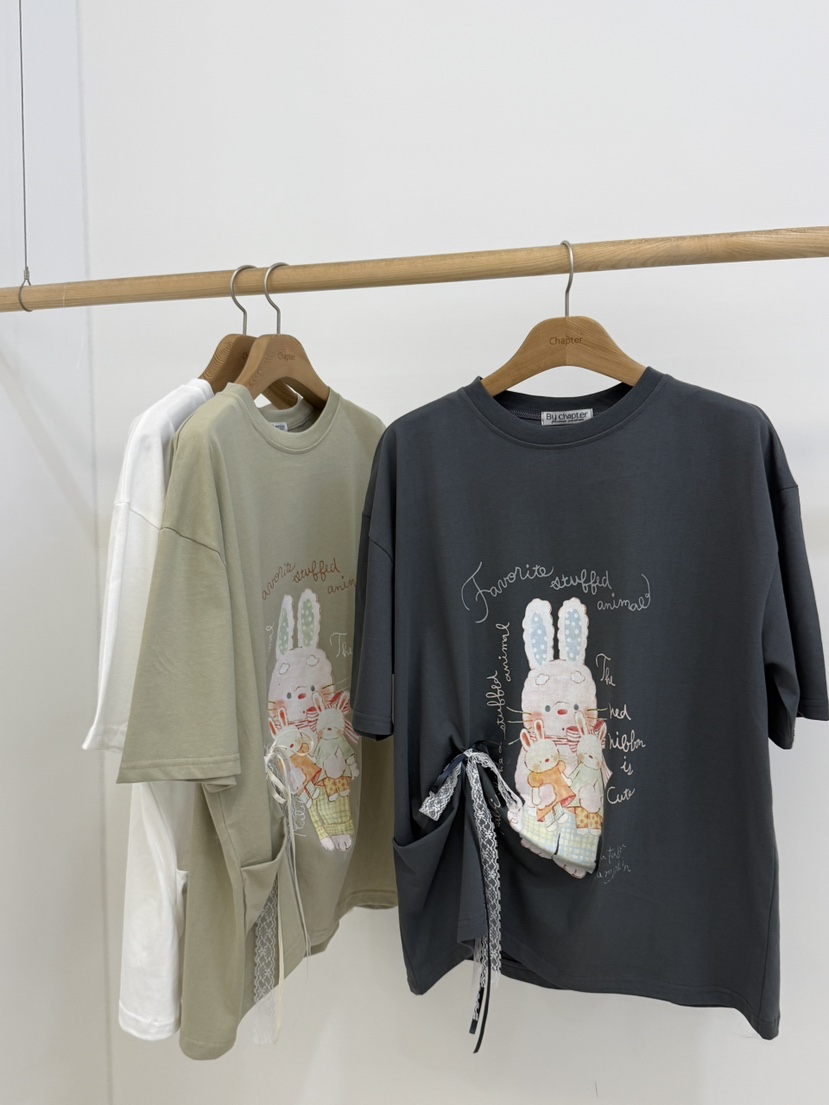 BY CHAPTER韓國直郵㊣女裝新品熱賣職業人氣T恤不含內搭兔子ChapterT恤