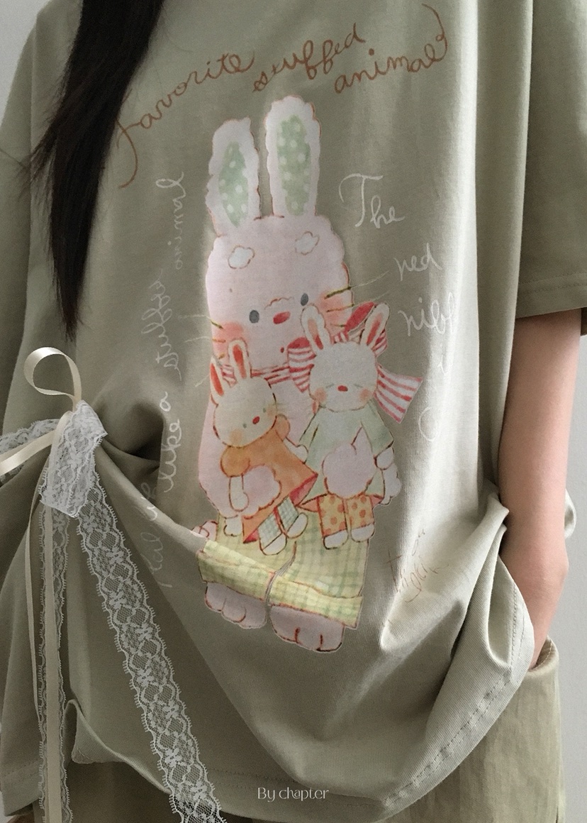 BY CHAPTER韓國直郵㊣女裝新品熱賣職業人氣T恤不含內搭兔子ChapterT恤