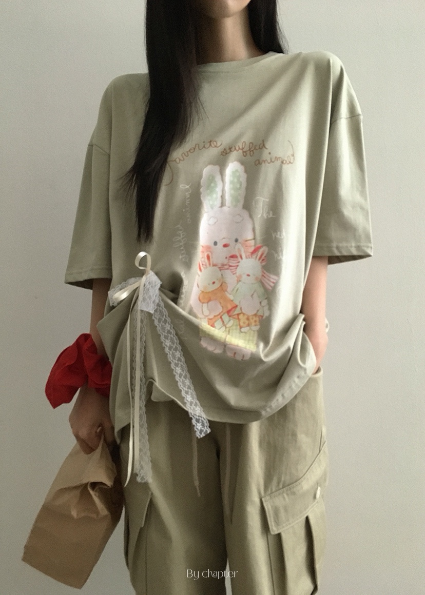 BY CHAPTER韓國直郵㊣女裝新品熱賣職業人氣T恤不含內搭兔子ChapterT恤
