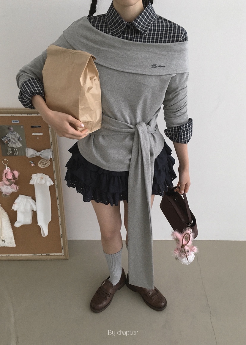 BY CHAPTER韓國直郵㊣女裝新品熱賣時尚人氣長袖T恤不含內搭Chapter長袖T恤