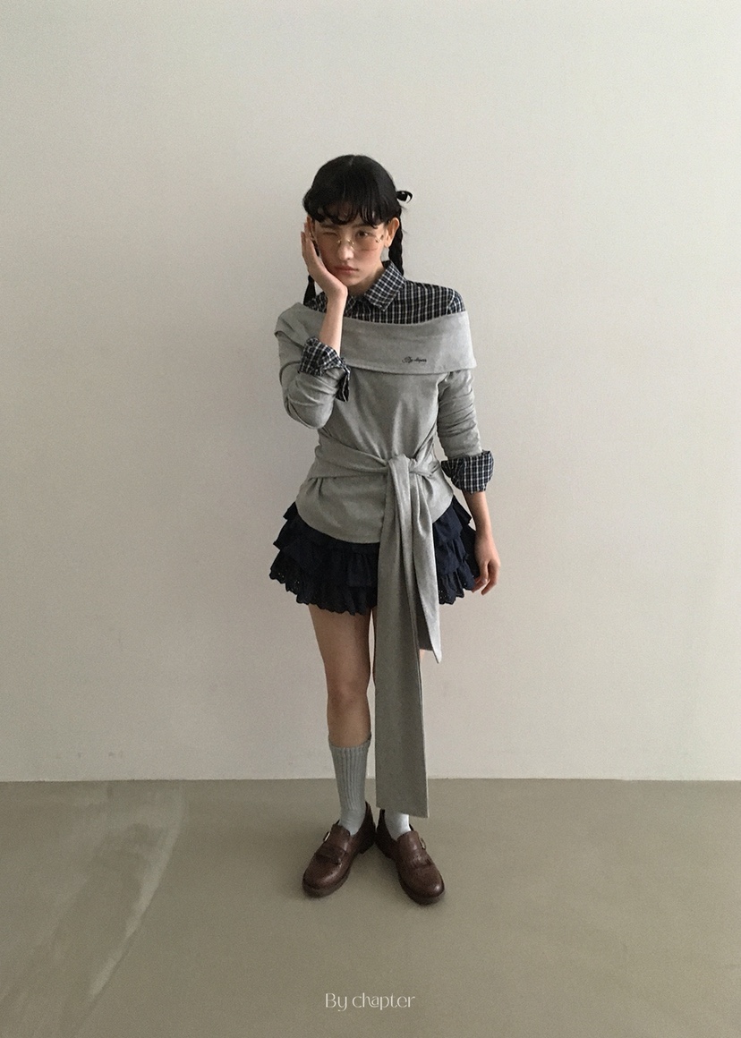 BY CHAPTER韓國直郵㊣女裝新品熱賣時尚人氣長袖T恤不含內搭Chapter長袖T恤