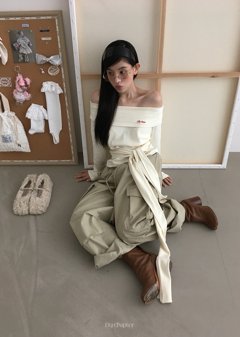 BY CHAPTER韓國直郵㊣女裝新品熱賣時尚人氣長袖T恤不含內搭Chapter長袖T恤