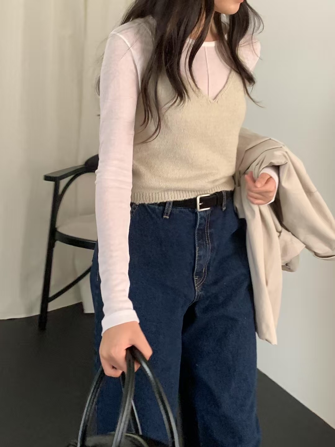 OBOE東大門㊣實拍女士新品時尚熱賣吊帶背心不含內搭羊駝毛OBOE吊帶/背心圖色1