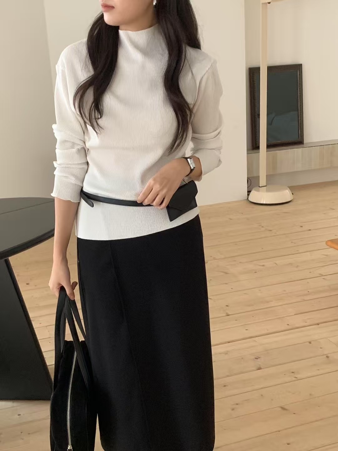 OBOE東大門㊣直郵女士新品真品人氣時尚25秋冬長袖T恤不含包褶皺OBOE長袖T恤