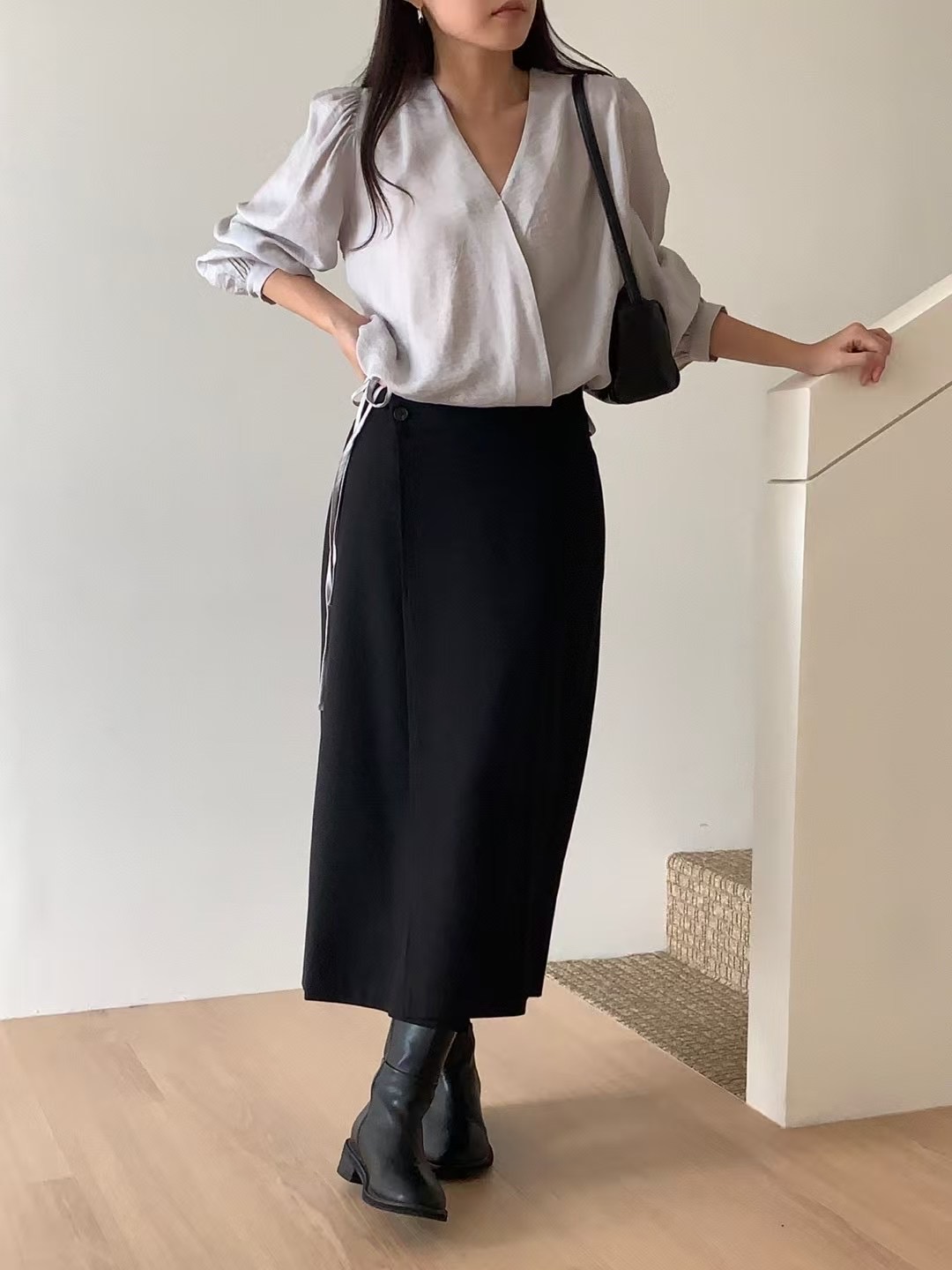 OBOE東大門㊣實拍女裝新品休閑推薦職業時尚真品25秋冬長裙OBOE長裙