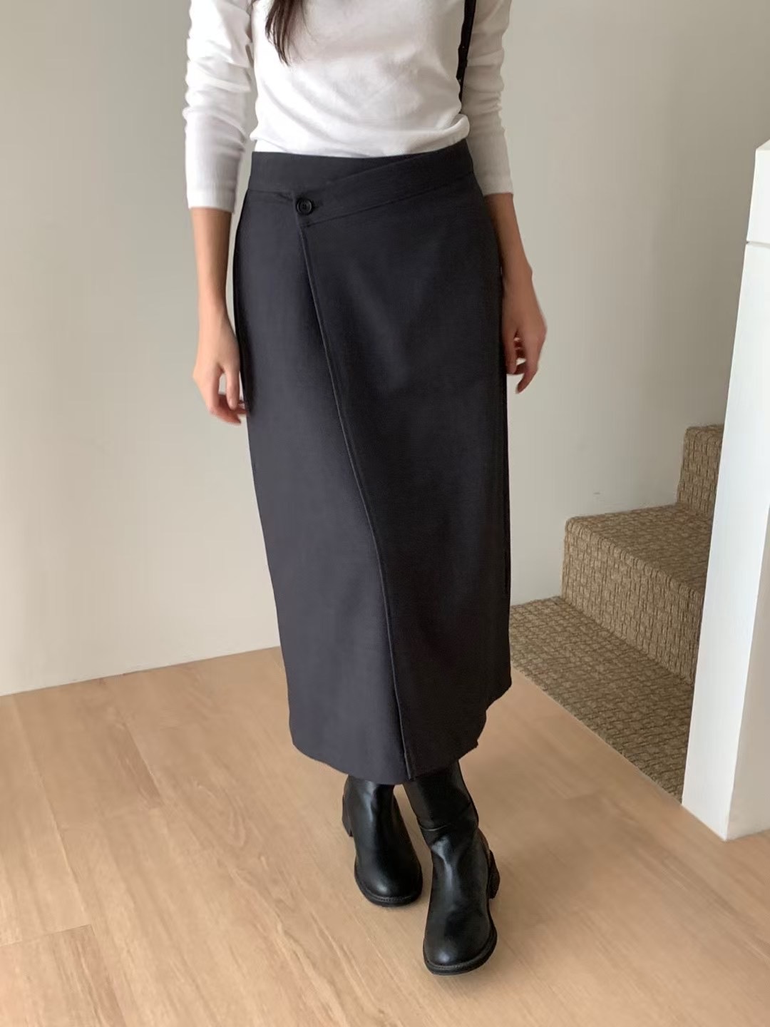 OBOE東大門㊣實拍女裝新品休閑推薦職業時尚真品25秋冬長裙OBOE長裙圖色1