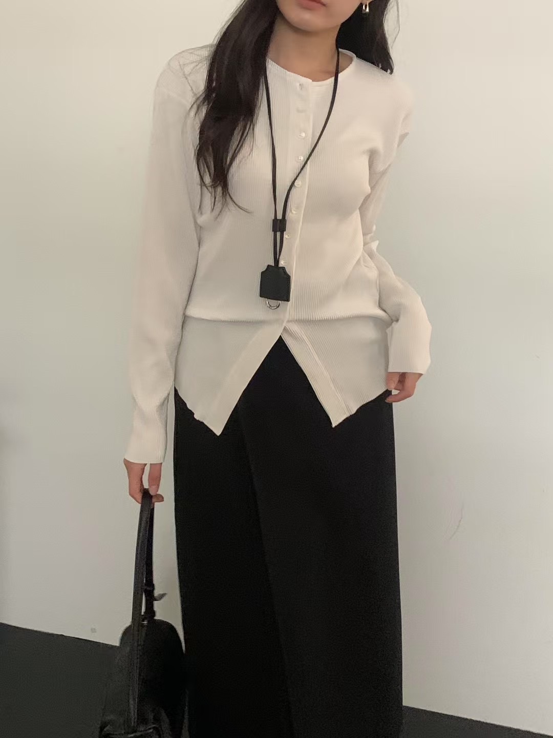 OBOE東大門㊣代購女士新品熱賣休閑人氣職業推薦針織衫褶皺OBOE針織衫圖色1