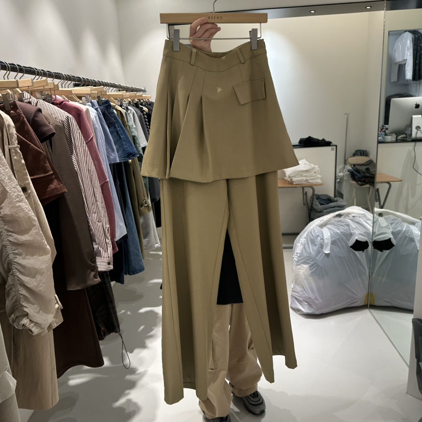 BEENS東大門㊣代購女裝新品25秋冬推薦休閑熱賣職業裙褲假兩件BEENS裙褲