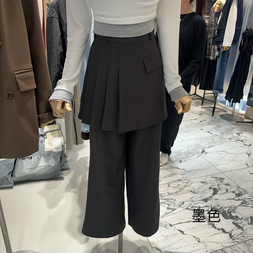 BEENS東大門㊣代購女裝新品25秋冬推薦休閑熱賣職業裙褲假兩件BEENS裙褲圖色2