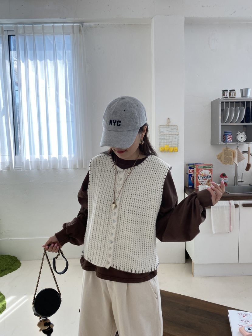YESFREE韓國代購㊣女裝新款熱賣職業真品推薦時尚25秋冬馬甲YESFREE馬甲