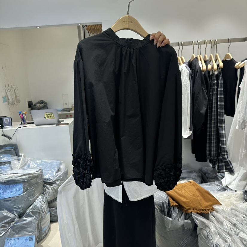 RICH SISTER東大門㊣實拍女裝新款時尚熱賣真品襯衫蕾絲衫RICH SISTER襯衫/蕾絲衫圖色2