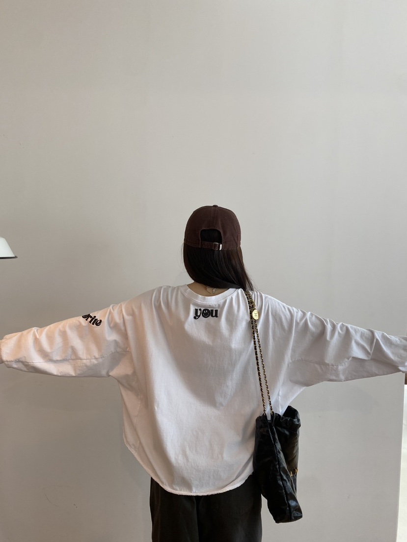 YESFREE韓國代購㊣女裝新款人氣推薦時尚休閑真品熱賣長袖T恤YESFREE長袖T恤