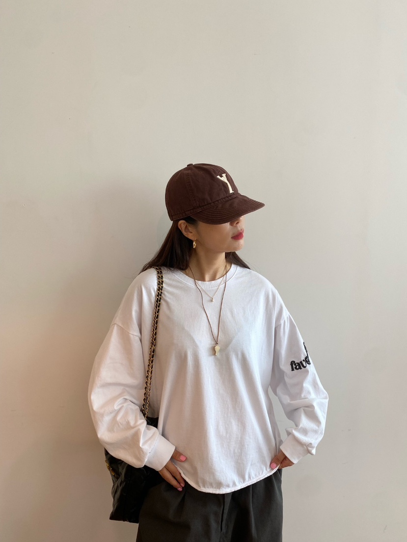 YESFREE韓國代購㊣女裝新款人氣推薦時尚休閑真品熱賣長袖T恤YESFREE長袖T恤圖色1