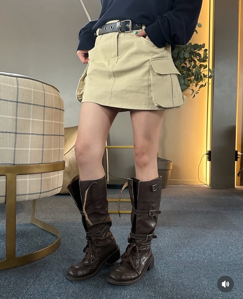 D2/A2東大門㊣代購女士新品休閑時尚職業短裙不含腰帶工裝D2/A2短裙圖色2
