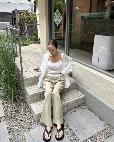 D2/A2東大門㊣代購女士新品人氣推薦熱賣時尚真品休閑褲蕾絲D2/A2休閑褲