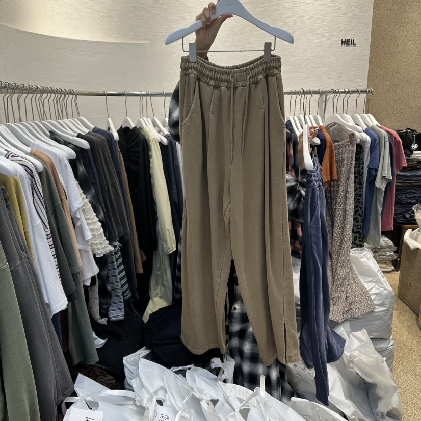 HEIL韓國代購㊣女裝新款職業休閑真品25秋冬熱賣休閑褲開衩HEIL休閑褲圖色2