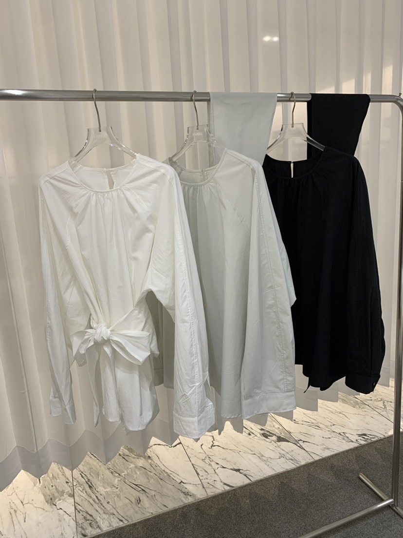 FABRIC東大門㊣實拍女裝新款人氣推薦熱賣襯衫蕾絲衫含腰帶FABRIC襯衫/蕾絲衫