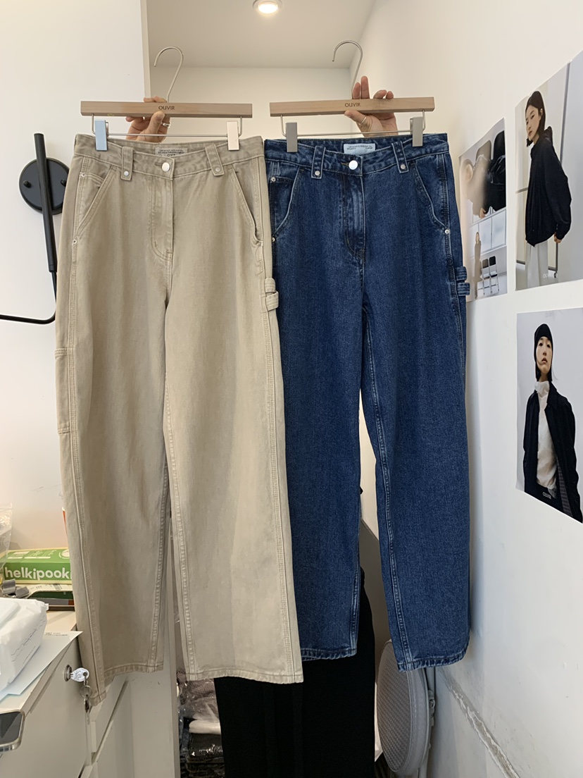 OUVIR韓國代購㊣女裝新品25秋冬推薦人氣職業真品休閑牛仔褲O.V.R/OUVIR牛仔褲