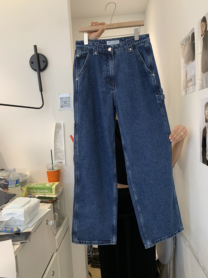 OUVIR韓國代購㊣女裝新品25秋冬推薦人氣職業真品休閑牛仔褲O.V.R/OUVIR牛仔褲圖色2