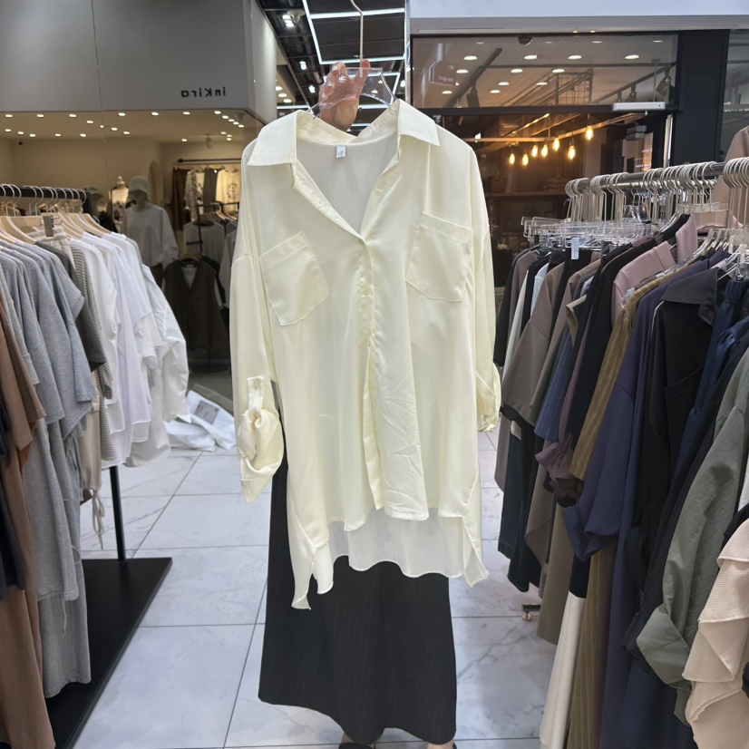MARIGOLD韓國代購㊣女裝新品熱賣25秋冬推薦襯衫蕾絲衫絲綢MARIGOLD襯衫/蕾絲衫圖色1