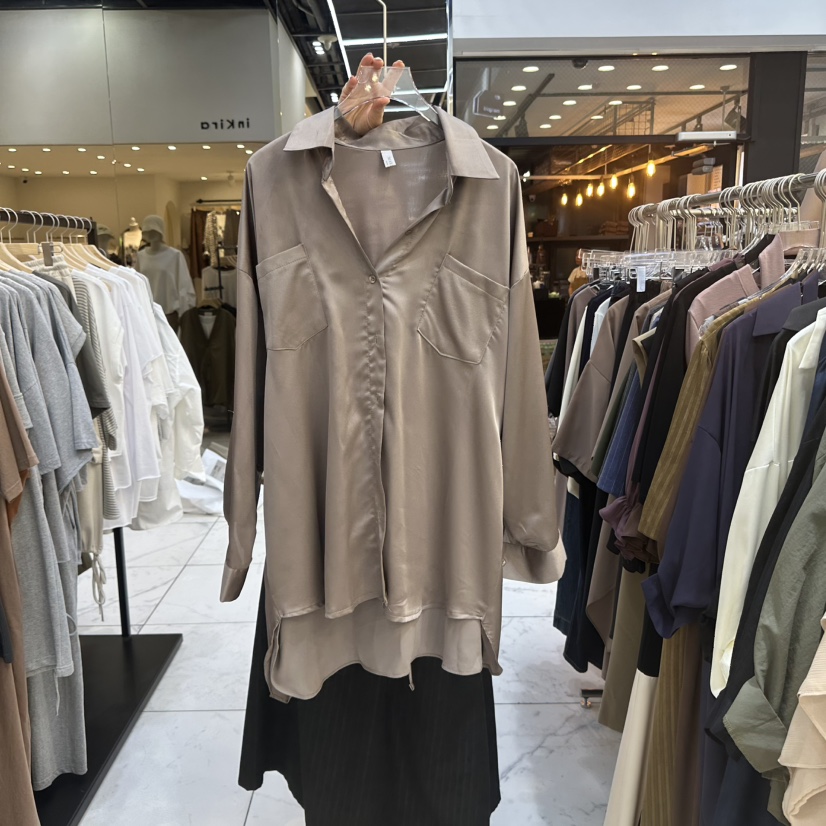 MARIGOLD韓國代購㊣女裝新品熱賣25秋冬推薦襯衫蕾絲衫絲綢MARIGOLD襯衫/蕾絲衫圖色3
