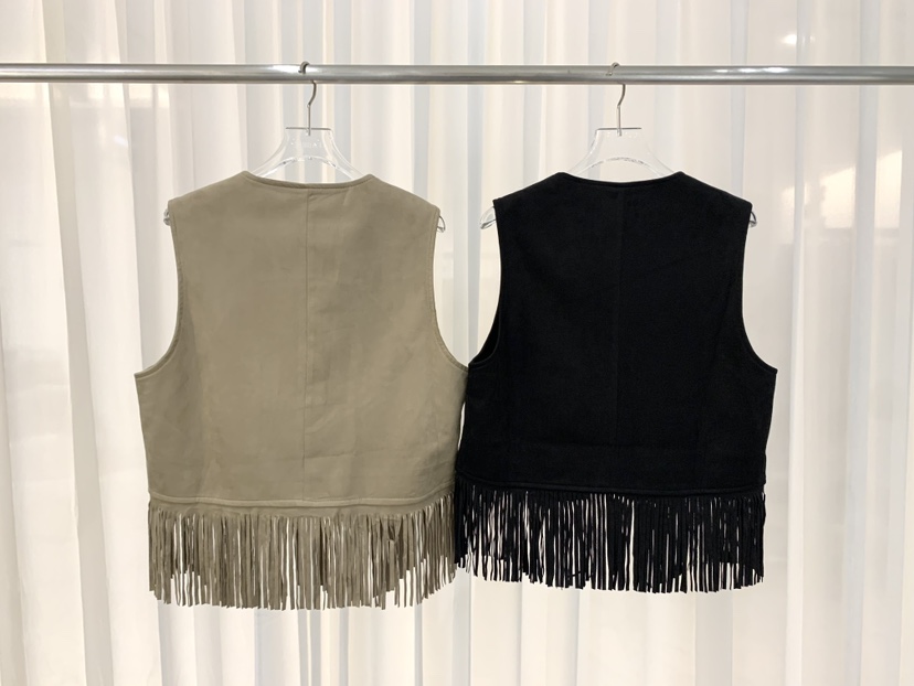 FABRIC韓國代購㊣女士新款人氣真品休閑職業馬甲絨面革刺繡FABRIC馬甲