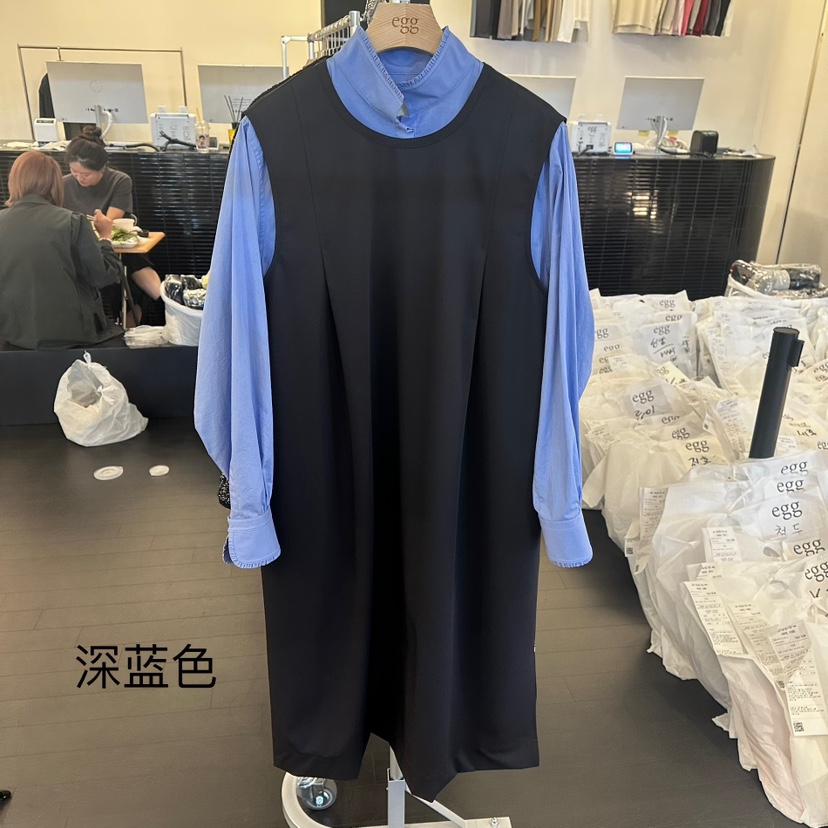 EGG東大門㊣實拍女裝新品時尚休閑推薦真品熱賣連衣裙不含內搭EGG-訂貨周期長連衣裙圖色2