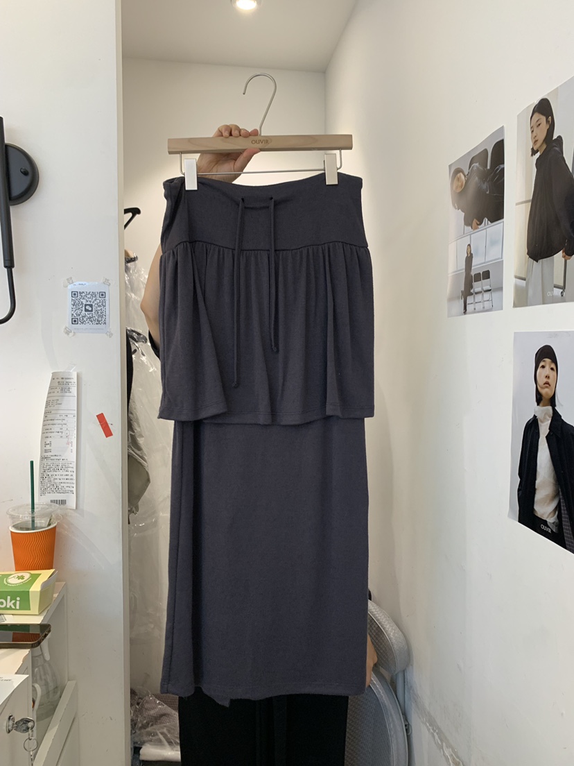 OUVIR韓國直郵㊣女裝新品休閑25秋冬推薦真品職業熱賣人氣長裙O.V.R/OUVIR長裙圖色1