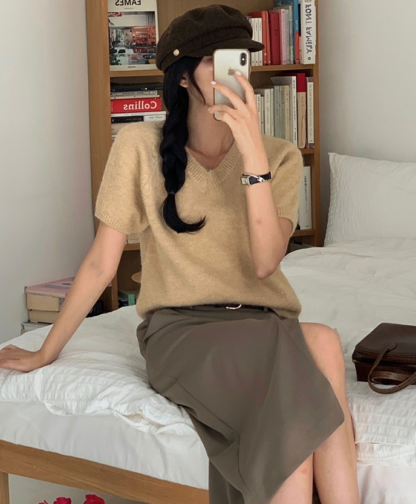 MONTER東大門㊣直郵女裝新款人氣真品熱賣休閑25秋冬針織衫V領MONTER針織衫