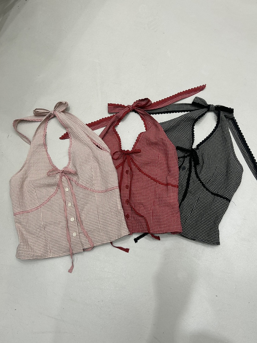 IF YOU SAY SO東大門㊣代購女士新品25秋冬吊帶背心格紋IF YOU SAY SO吊帶/背心