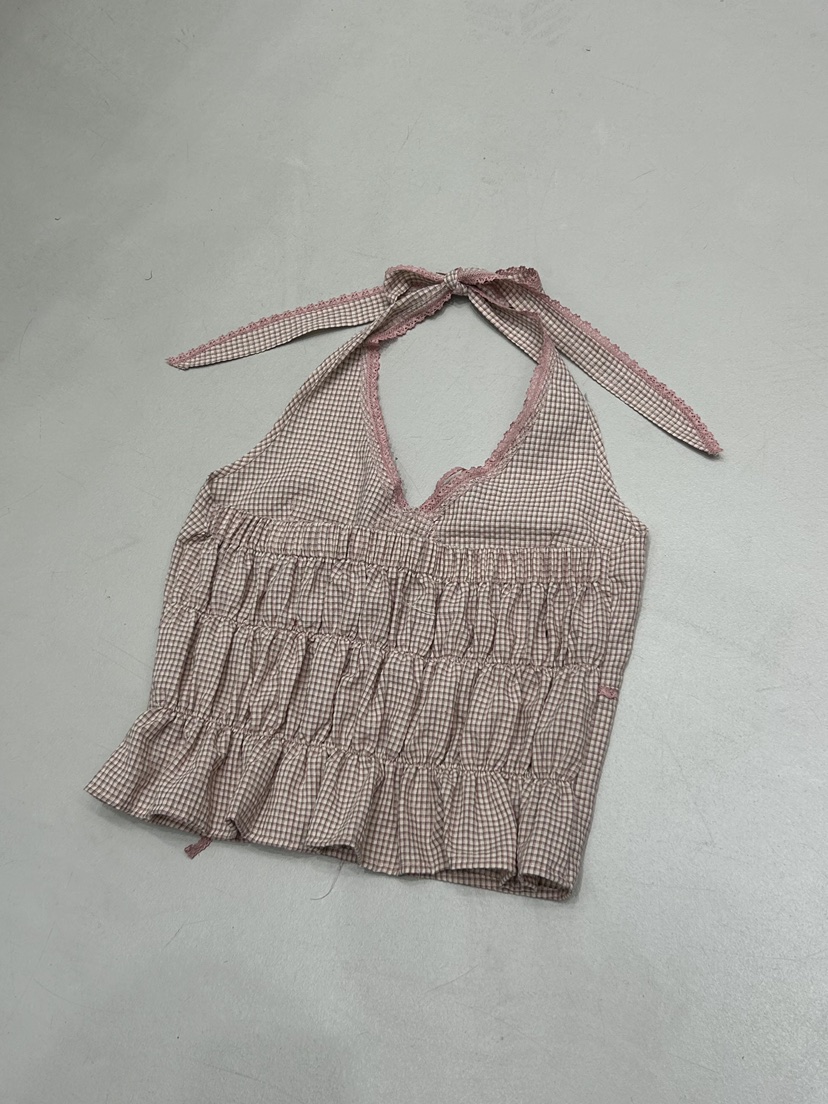 IF YOU SAY SO東大門㊣代購女士新品25秋冬吊帶背心格紋IF YOU SAY SO吊帶/背心