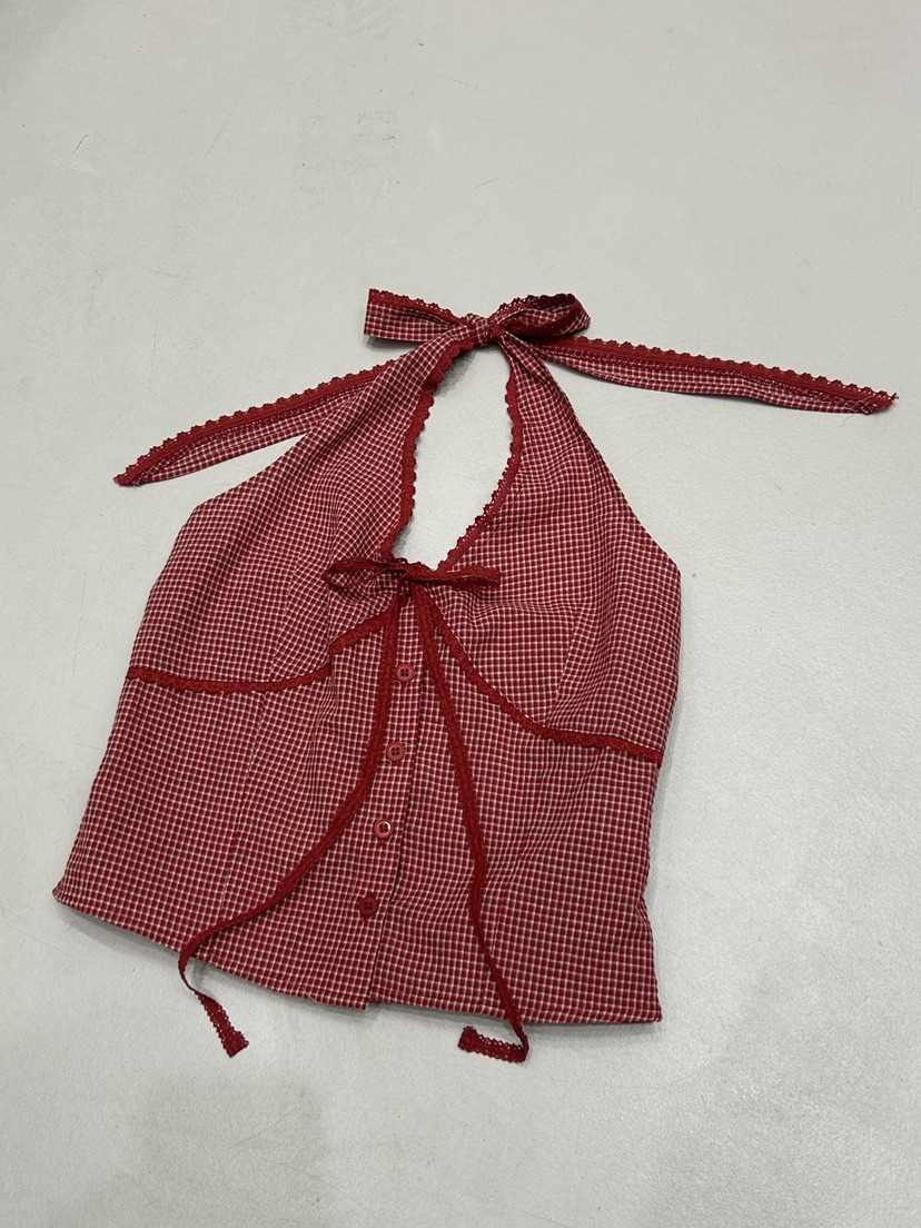 IF YOU SAY SO東大門㊣代購女士新品25秋冬吊帶背心格紋IF YOU SAY SO吊帶/背心圖色1