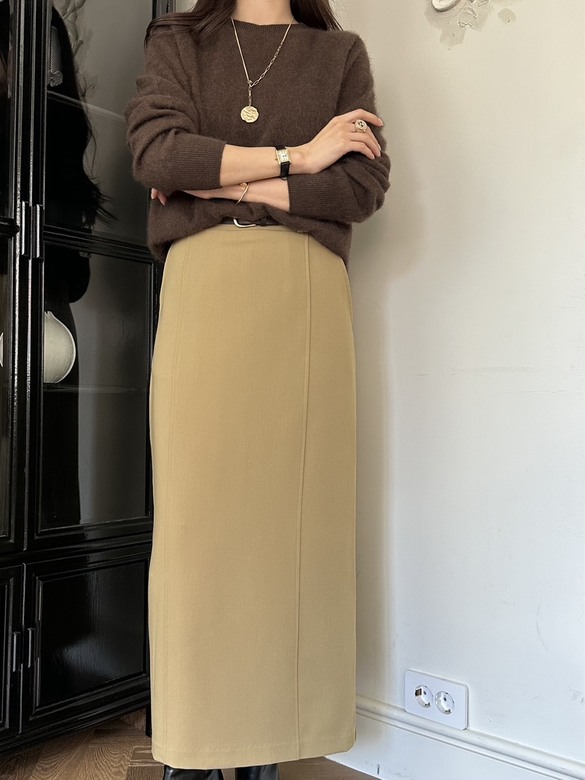 DEMAR韓國直郵㊣女裝新款時尚真品推薦熱賣人氣長裙不含腰帶DEMAR長裙