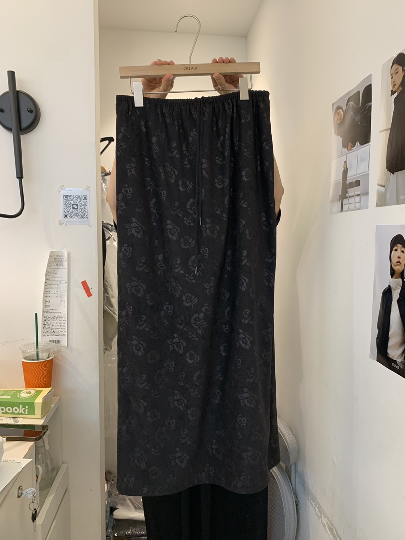 OUVIR韓國代購㊣女士新款25秋冬職業推薦人氣熱賣長裙絨面革O.V.R/OUVIR長裙圖色2