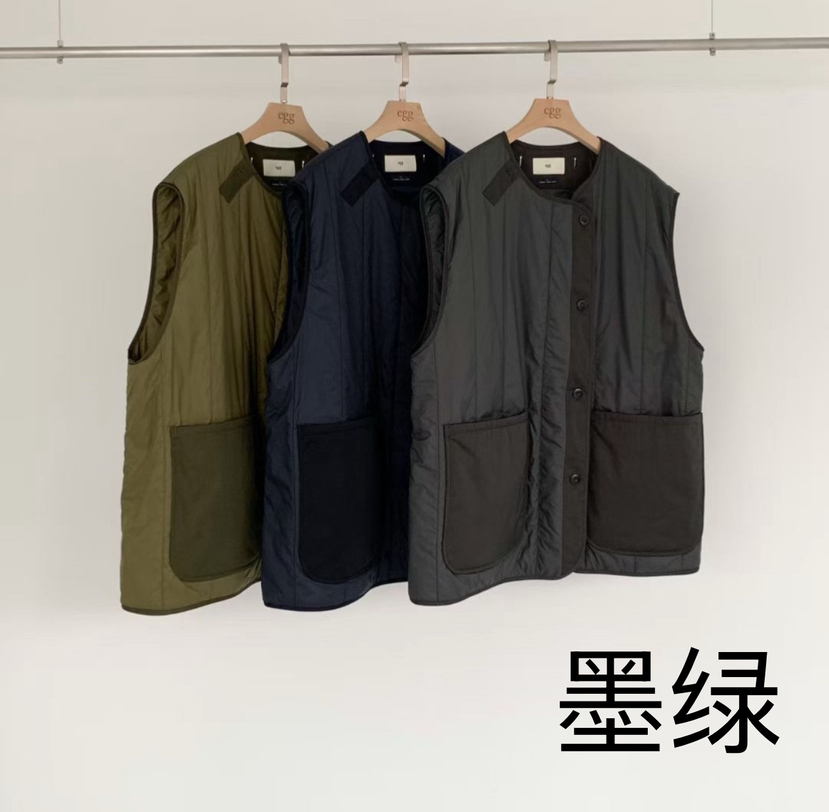 EGG韓國代購㊣女士新品時尚熱賣人氣真品25秋冬推薦休閑馬甲EGG-訂貨周期長馬甲圖色1左一色