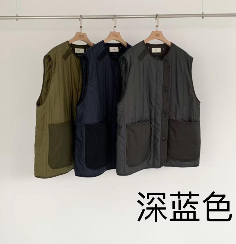 EGG韓國代購㊣女士新品時尚熱賣人氣真品25秋冬推薦休閑馬甲EGG-訂貨周期長馬甲圖色2左二色