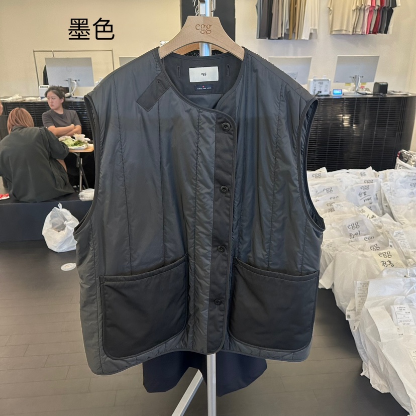 EGG韓國代購㊣女士新品時尚熱賣人氣真品25秋冬推薦休閑馬甲EGG-訂貨周期長馬甲圖色3