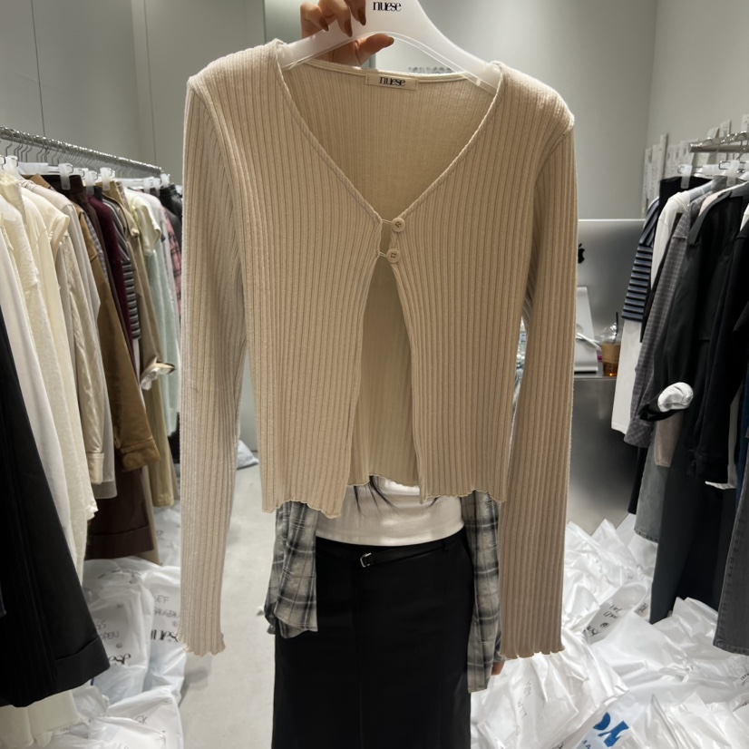 NUESE韓國直郵㊣女士新品25秋冬時尚職業人氣推薦休閑針織衫NUESE針織衫圖色1