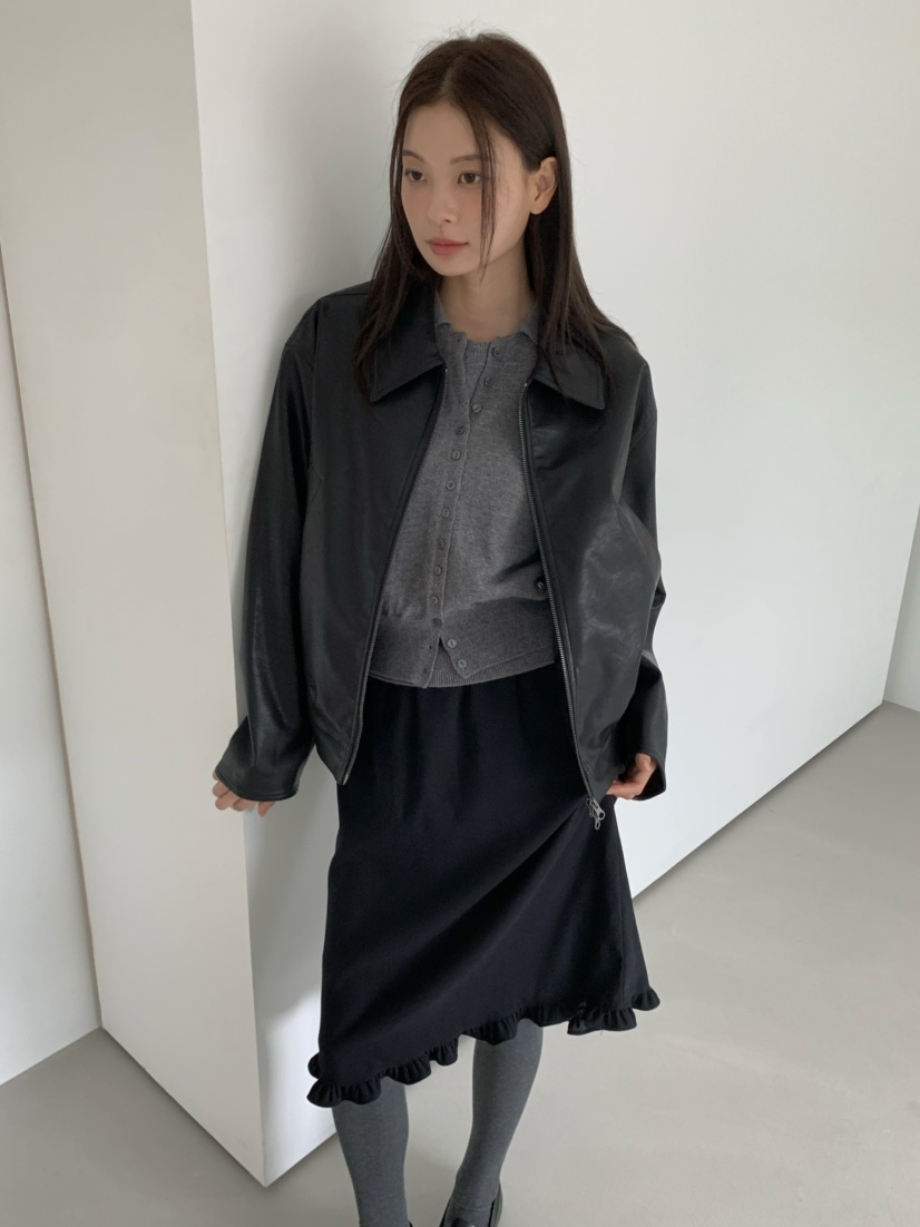 ANOU東大門㊣實拍女士新品熱賣時尚25秋冬半身裙中短裙荷葉邊ANOU半身裙/中短裙