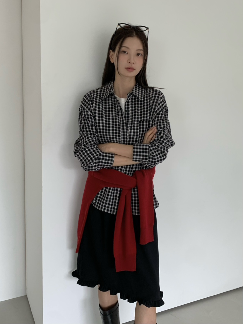ANOU韓國代購㊣女裝新款休閑人氣推薦25秋冬職業襯衫蕾絲衫ANOU襯衫/蕾絲衫